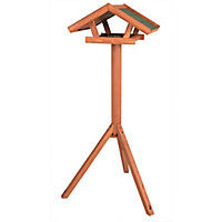 Traditional Wooden Bird Feeder & Stand